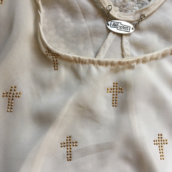 NWOT Ali & Kris: Flowy Tank w/gold crosses - Picture 1 of 7